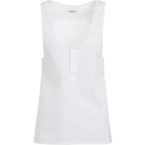 White Cotton Top - Größe 40 - Saint Laurent - Modalova