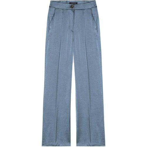 Wideleg-Pants mit Bundfalten - Größe 40 - blau - LUISA CERANO - Modalova