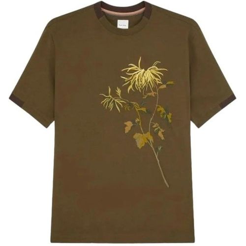 T-shirt vert Brod� Fleur M1R 128Z NP4741 34 Paul - Größe S - Paul Smith - Modalova