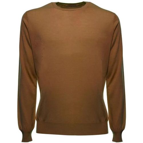 Long-Sleeved Camel-Colored Cashmere Sweater - Größe 48 - brown - Gaudenzi - Modalova
