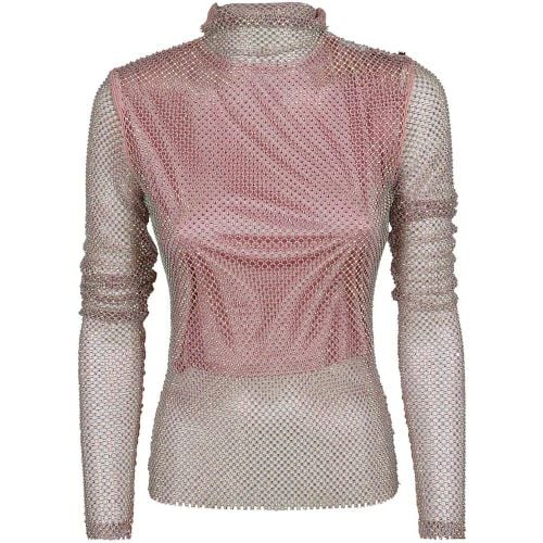 Technical Mesh Dress With All-Over Rhinestones - Größe M - Max Mara - Modalova