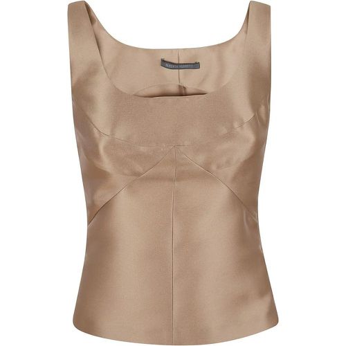 Silk Mikado Sleeveless Top With Side Zip Closure - Größe 38 - alberta ferretti - Modalova