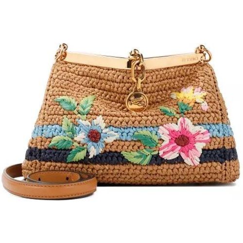 Shopper - Embroidered Vela Camel Raffia Handbag - Gr. unisize - in - für Damen - ETRO - Modalova