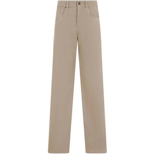 Medium Brown Cotton Pants - Größe 40 - braun - BRUNELLO CUCINELLI - Modalova