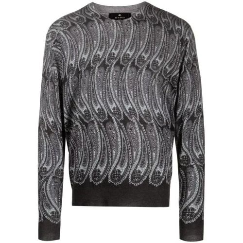 Gray Intarsia Knit Sweater - Größe L - gray - ETRO - Modalova
