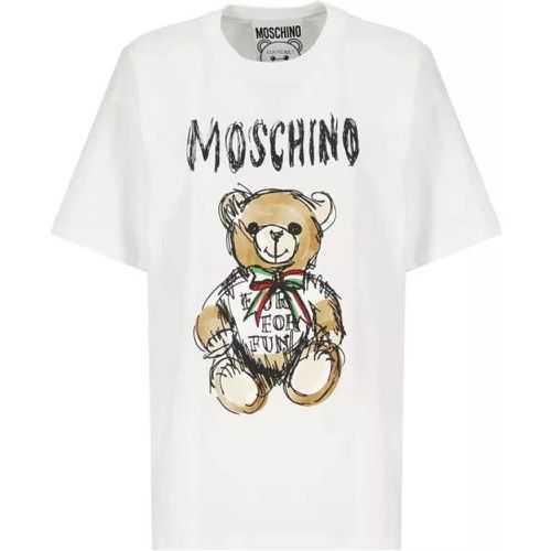Drawn Teddy Bear T-Shirt - Größe M - white - Moschino - Modalova