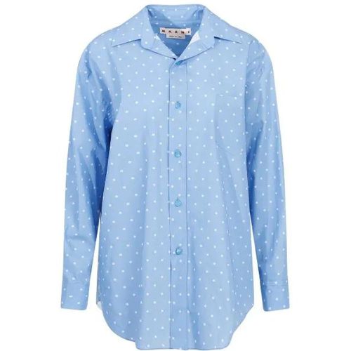 Iris Blue Cotton Shirt - Größe 40 - Marni - Modalova