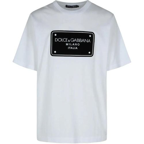 White Cotton T-Shirt - Größe 46 - Dolce&Gabbana - Modalova