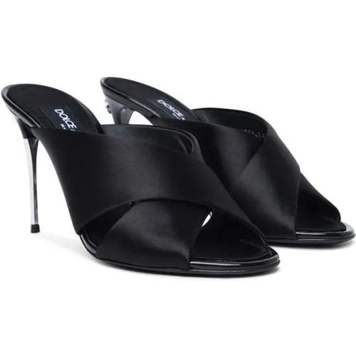 Sandalen & Sandaletten - Black Leather Sandals - Gr. 36,5 (EU) - in - für Damen - Dolce&Gabbana - Modalova