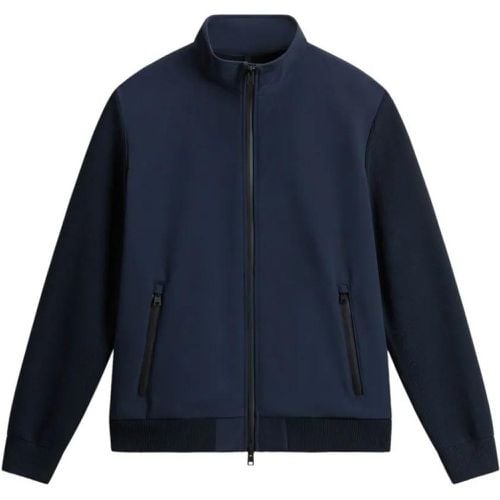 Navy Blue Panelled Logo Jacket - Größe M - Woolrich - Modalova