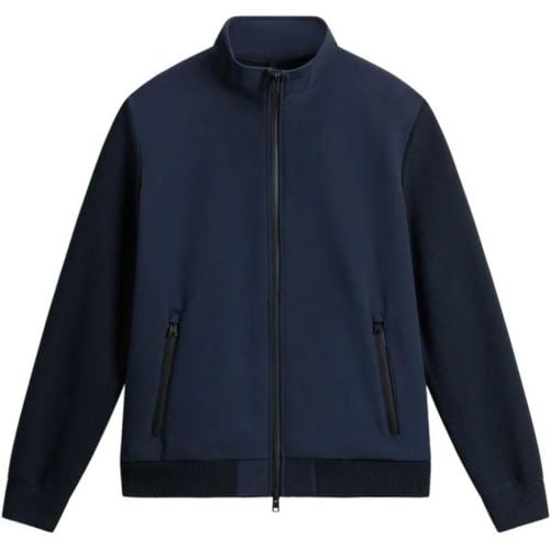 Navy Blue Panelled Logo Jacket - Größe XL - Woolrich - Modalova