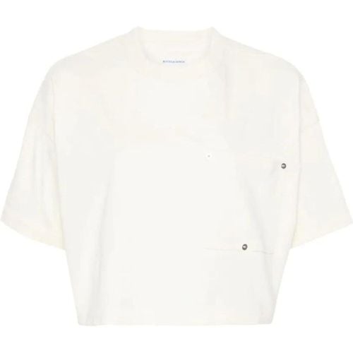 Chalk White Drop Shoulder T-Shirt - Größe S - Bottega Veneta - Modalova