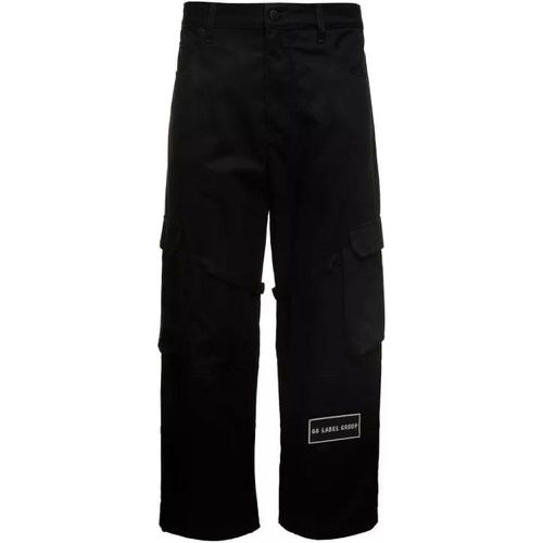 Helm' Black Cargo Pants With Logo Patch In Cotton - Größe 48 - black - 44 Label Group - Modalova