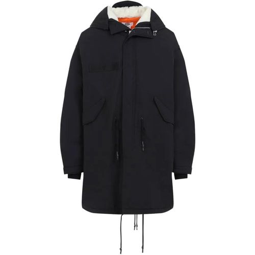 Black Nylon Hooded Coat - Größe L - Junya Watanabe - Modalova