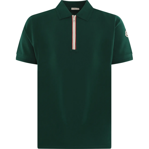 Heren Tricolour Trim Polo Groen - Größe L - Moncler - Modalova