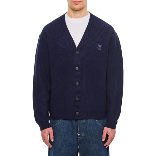 Bold Fox Head Patch Comfort Ribbed Cardigan - Größe L - Maison Kitsune - Modalova