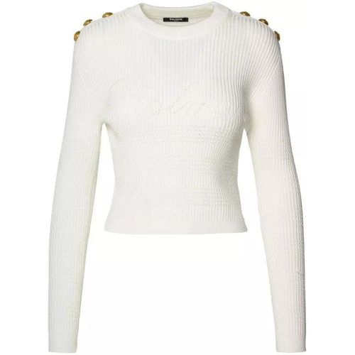 White Viscose Blend Sweater - Größe 38 - white - Balmain - Modalova