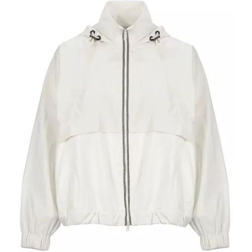 White Cotton Blend Jacket - Größe S - white - BRUNELLO CUCINELLI - Modalova