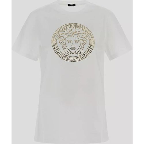 Logo Jersey T-Shirt - Größe 38 - white - Versace - Modalova