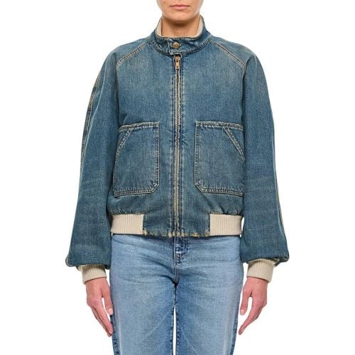 Distressed Denim Bomber Jacket - Größe 40 - Golden Goose - Modalova