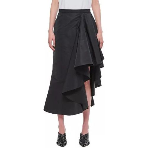 Polyfaille Rouched Midi Skirt - Größe 40 - black - alexander mcqueen - Modalova