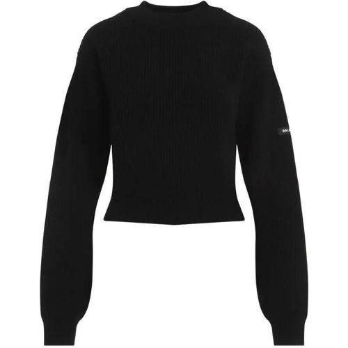 Black Wool Cropped Sweater - Größe M - Balenciaga - Modalova