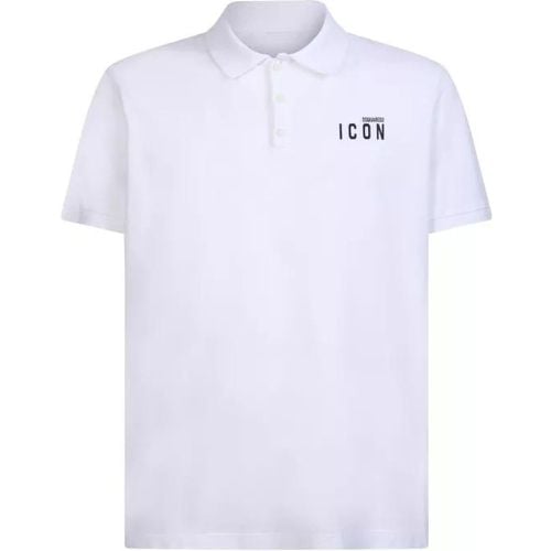 White Icon Polo Shirt - Größe M - Dsquared2 - Modalova