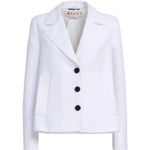 White Cady A-Line Jacket - Größe 46 - white - Marni - Modalova