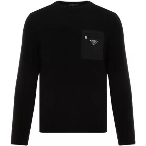 Black Wool Sweater - Größe 48 - black - Prada - Modalova