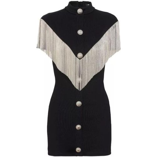 Black Fringed Mini Dress - Größe 38 - black - Balmain - Modalova