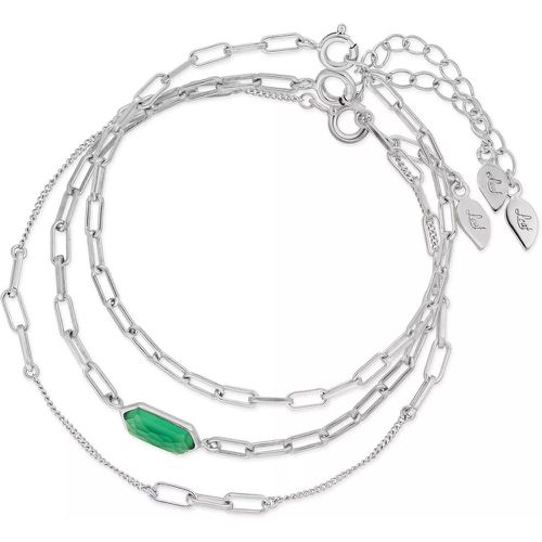 Armband - Bracelet Set Cube, Agate, silver rhodium pla - Gr. M - in Grün - für Damen - Leaf - Modalova