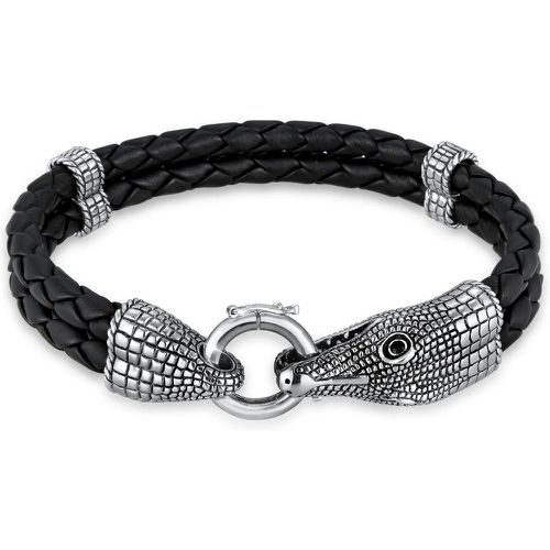 Armbänder - Armband Herren Lederband Krokodil in 925 Sterling - Gr. 19 CM - in Silber - für Damen - Kuzzoi - Modalova