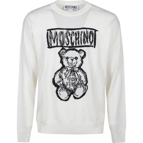 Teddy Bear Sweater White - Größe 48 - Moschino - Modalova