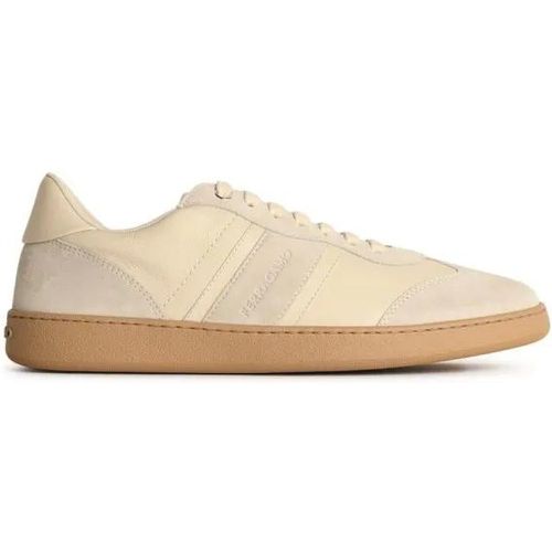 Low-Top Sneaker - Cream Leather Achille 1' Sneakers - Gr. 6 - in - für Damen - Salvatore Ferragamo - Modalova