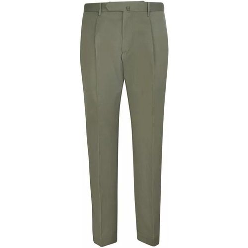 Military Green Linen/Cotton Blend Trousers - Größe 50 - green - Dell'oglio - Modalova
