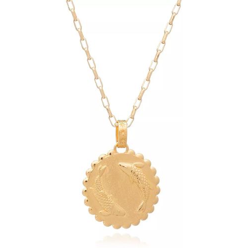 Halskette - Statement Pisces Zodiac Art Coin Long Necklace - Gr. unisize - in - für Damen - Rachel Jackson London - Modalova