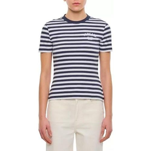 Striped Jersey T-Shirt - Größe 38 - blue - Versace - Modalova