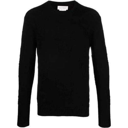 Black Textured Skull Sweater - Größe L - black - alexander mcqueen - Modalova