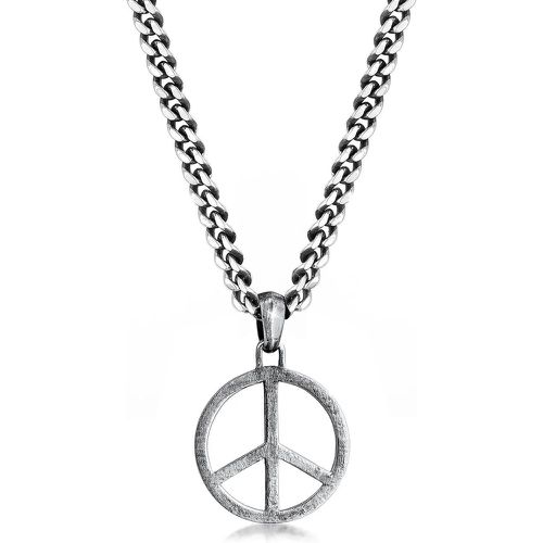 Halsketten - Halskette Männerkette Peace Oxidiert Massiv 925 Si - Gr. unisize - in Silber - für Damen - Kuzzoi - Modalova