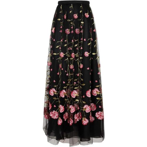 Black Rose Polyester Midi Skirt - Größe 40 - Giambattista Valli - Modalova