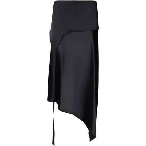Asymmetric Design Midi Skirt - Größe 42 - black - Ssheena - Modalova