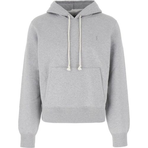 Melange grey cotton sweatshirt - Größe XL - Saint Laurent - Modalova