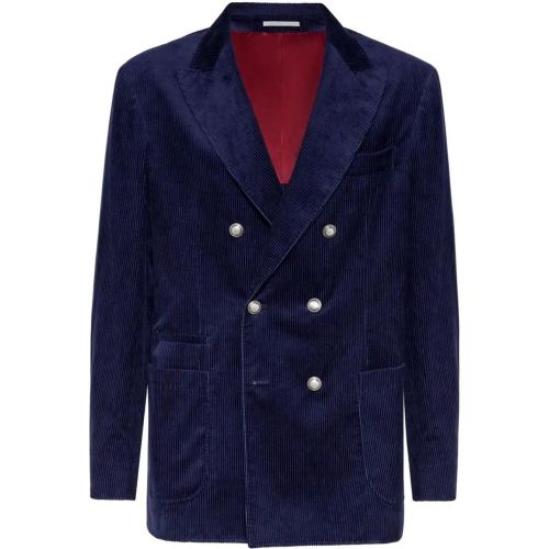 Textured Corduroy Double-Breasted Jacket - Größe 50 - BRUNELLO CUCINELLI - Modalova
