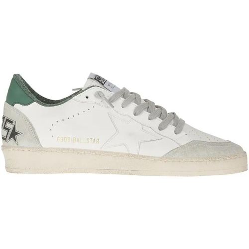 Low-Top Sneaker - White Ballstar Sneaker With Green Heel - Gr. 41 (EU) - in - für Damen - Golden Goose - Modalova