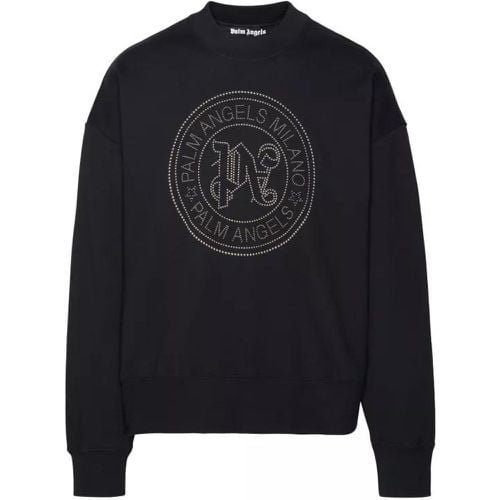 Milano Stud' Sweatshirt In Black Cotton - Größe S - black - Palm Angels - Modalova