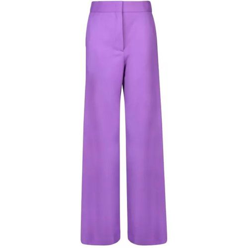 High-Waisted Virgin Wool Palazzo Trousers - Größe 38 - purple - MSGM - Modalova