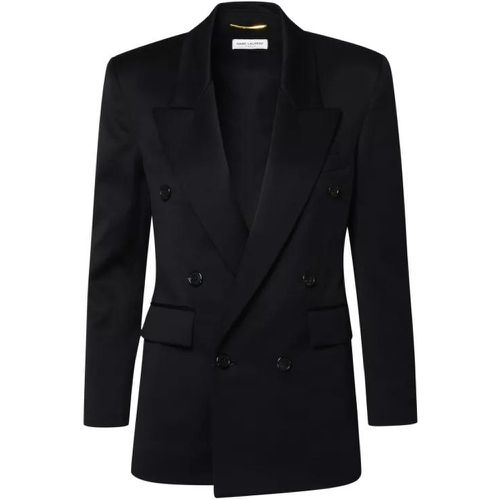 Black Cotton Blazer Jacket - Größe 38 - black - Saint Laurent - Modalova