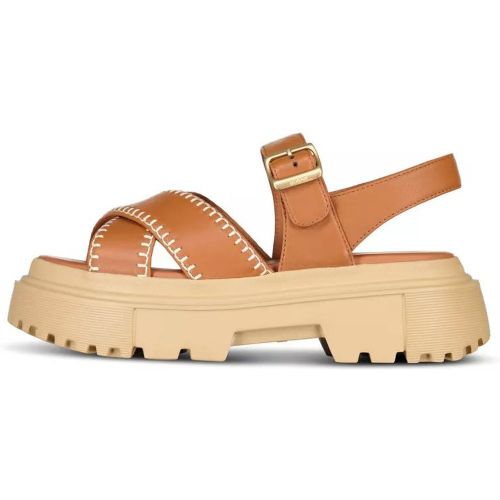 Low-Top Sneaker - Plateau Sandalen aus Leder - Gr. 39 (EU) - in - für Damen - Hogan - Modalova