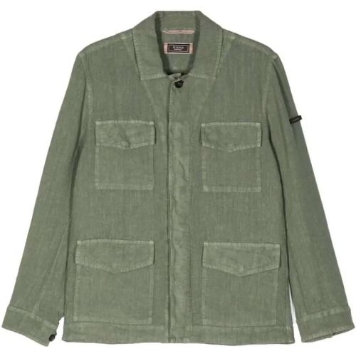 Green Four-Pockets Linen Shirt - Größe 52 - PESERICO - Modalova