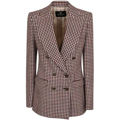 Red Houndstooth Pattern Blazer - Größe 38 - ETRO - Modalova